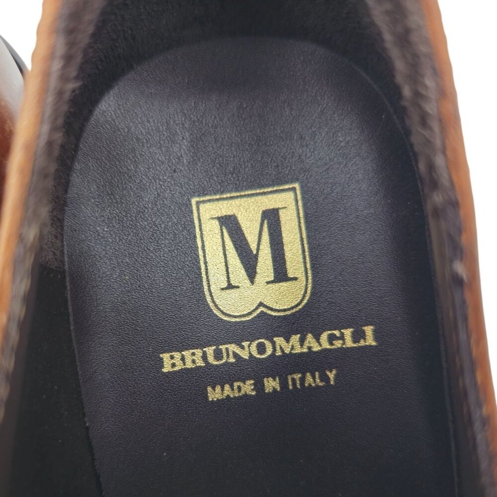 New Bruno Magli Italy Brown Leather Suede Wingtip Oxfords Mens 10M Dress Shoes - Picture 11 of 13